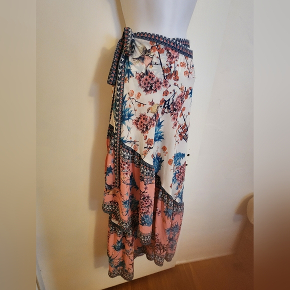 Flying Tomato Floral Patchwork Wrap Maxi Skirt | Sz Lrg | NWOT - Picture 2 of 10